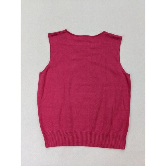 Judith Hart Women's Sweater Size L Pink Sleeveless Beaded Neckline - Picture 14 of 14